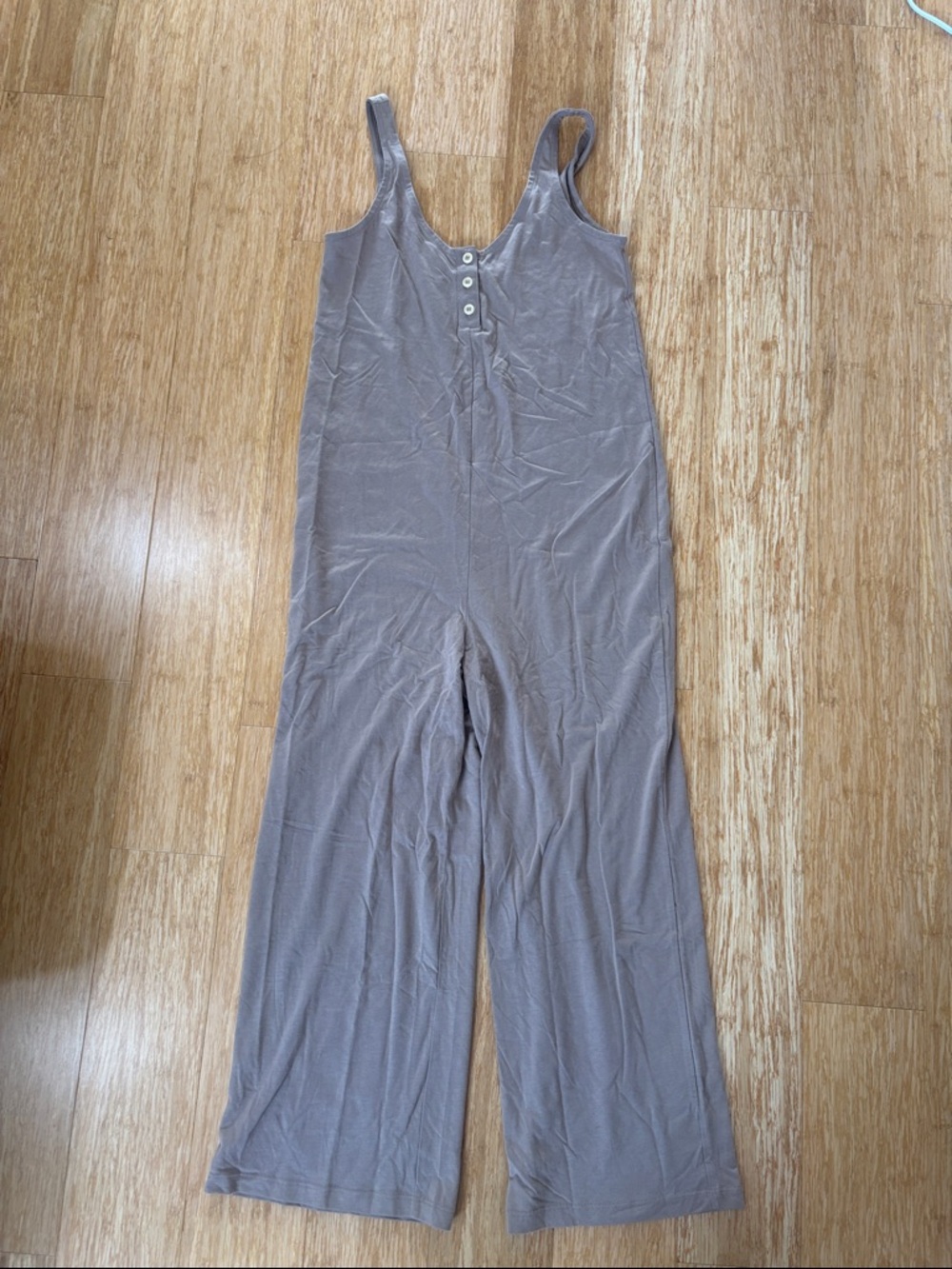 MATE the Label Wide Leg Jumpsuit in Taupe